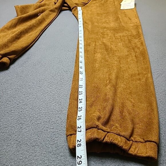 Harmony + Havoc Womens Joggers Large Brown Velvette Soft Stretch - Picture 4 of 12